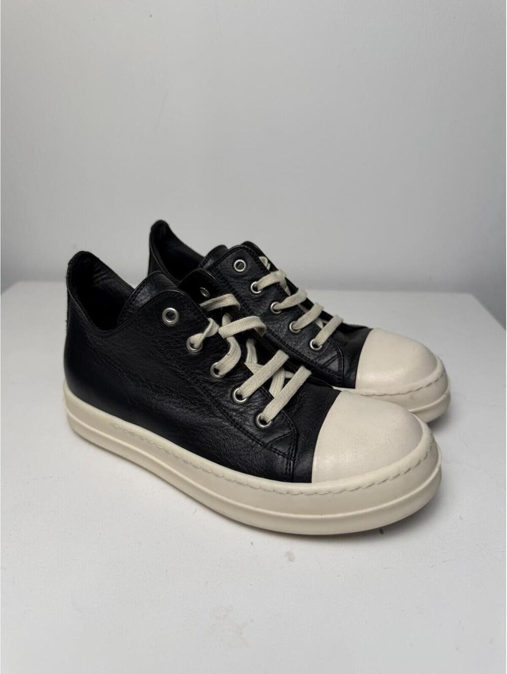 Rick Owens Kids Ramone Sneakers Black Milk Size 32 EU Italy